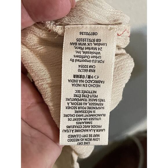 Free People Dress Women’s XS Wind‎ Willow Embroidered Cream and Red Summer - Picture 6 of 15